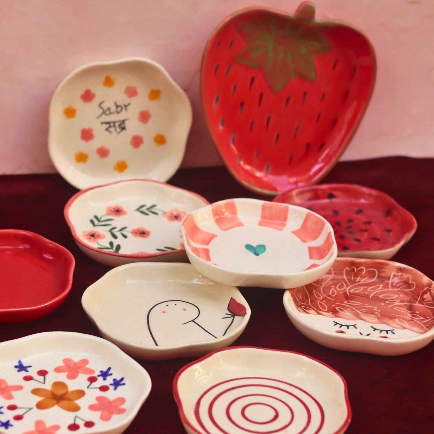 Set of 10 Cozy Hearts dessert plates combo (for the price of 7)