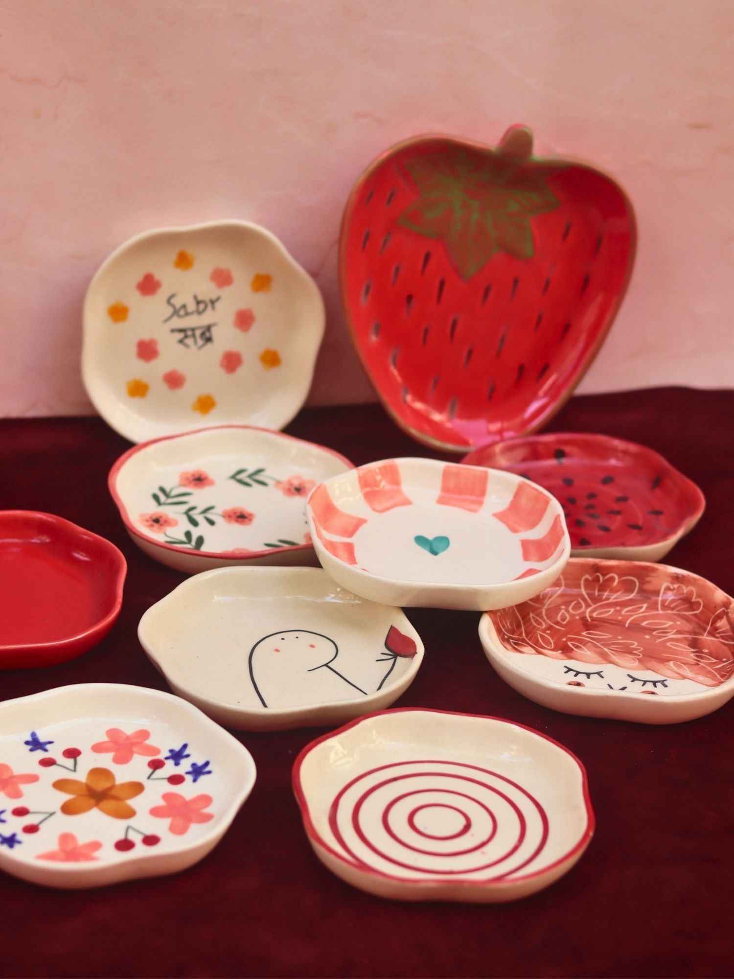 Set of 10 Cozy Hearts dessert plates combo (for the price of 7)
