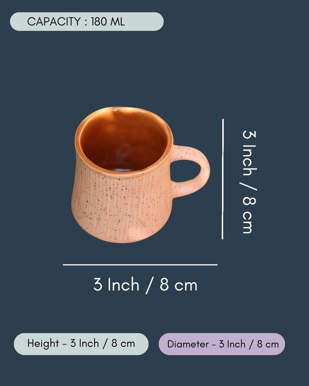 Peach Etching Chai cup