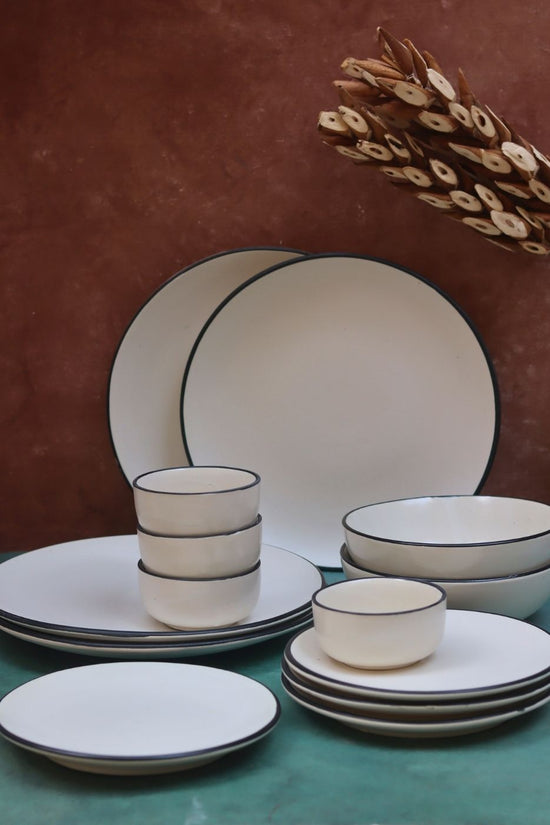 Set of 14 -  Basic White Dinner set made by ceramic