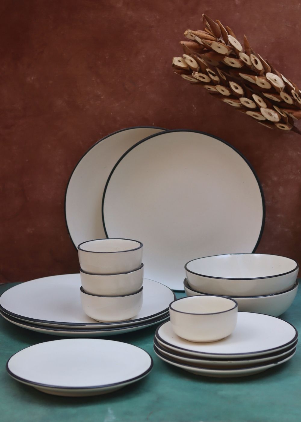 Set of 14 -  Basic White Dinner set made by ceramic