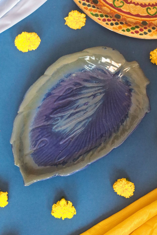 Royal Blue Betel Leaf Platter for this festival