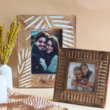 Handmade Carved Leaf Photo Frame & Modern Square Wooden Frame