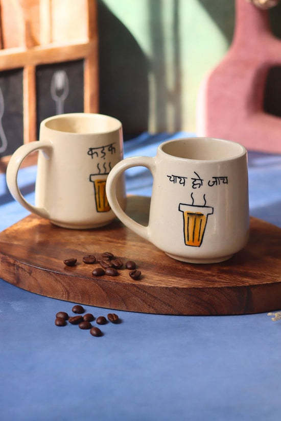 Set of 2 - Kadak & Chai Ho Jaye Mug - The Chai Lover Edit made by ceramic