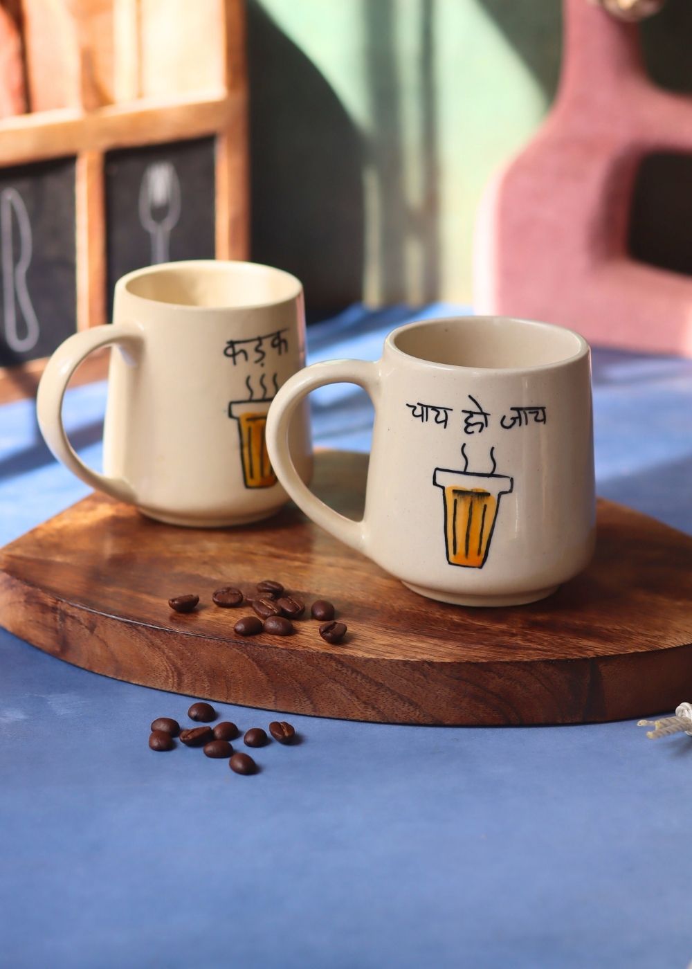 Set of 2 - Kadak & Chai Ho Jaye Mug - The Chai Lover Edit made by ceramic