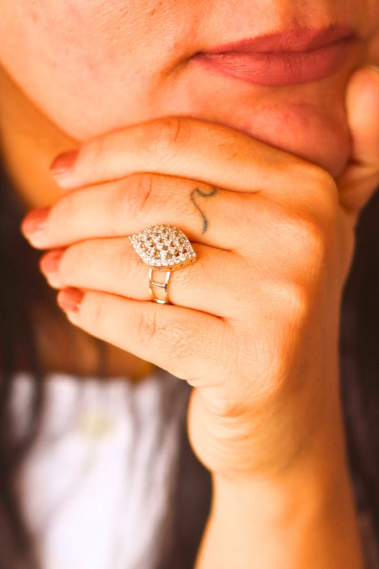 Waterproof Stylish White AD Adjustable Ring