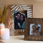 Carved Leaf Photo Frame & Modern Square Wooden Frame handmade in india