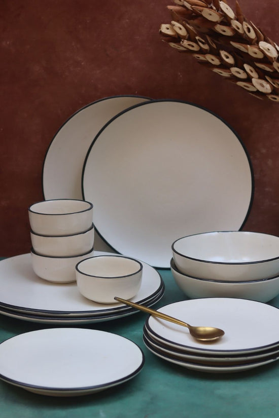 Set of 14 -  Basic White Dinner set with premium quality material