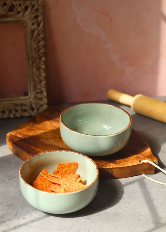 handmade Mint Green Ceramic Bowl - Set of 2