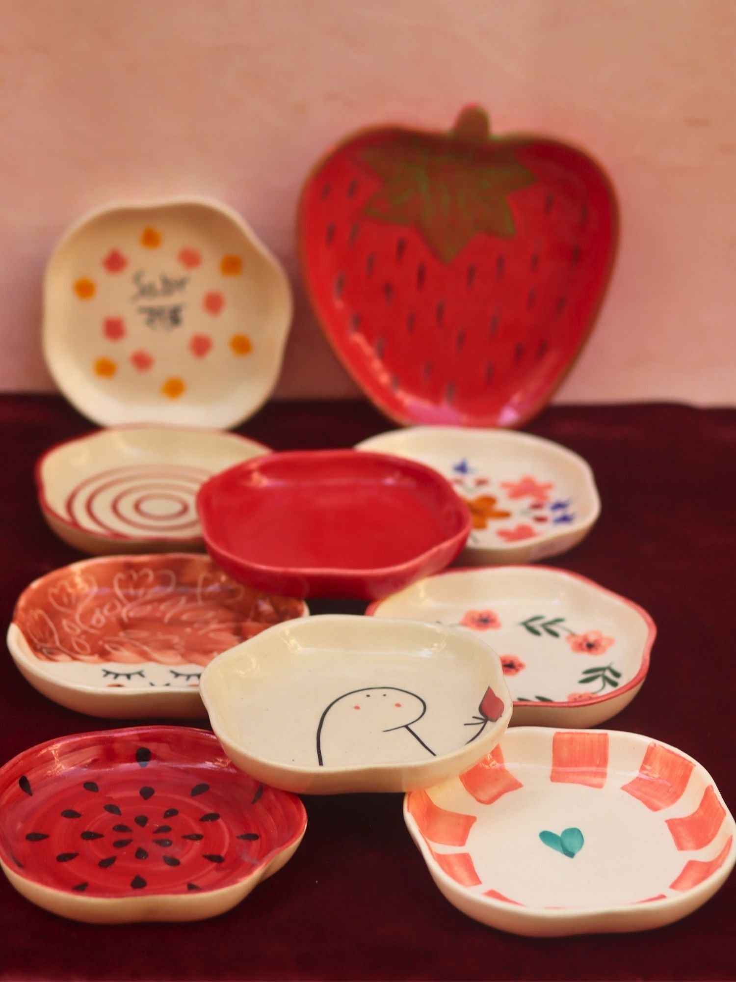 Set of 10 Cozy Hearts dessert plates combo (for the price of 7)