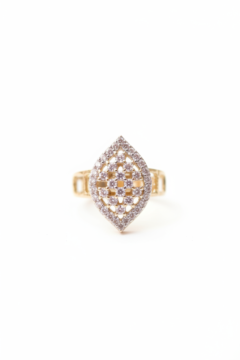 Stylish White AD Adjustable Ring