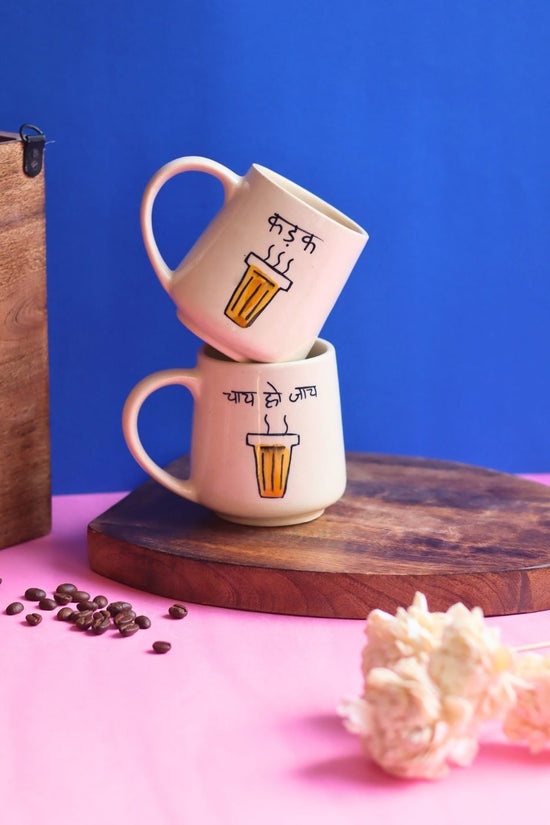 Set of 2 - Kadak & Chai Ho Jaye Mug - The Chai Lover Edit handmade in India