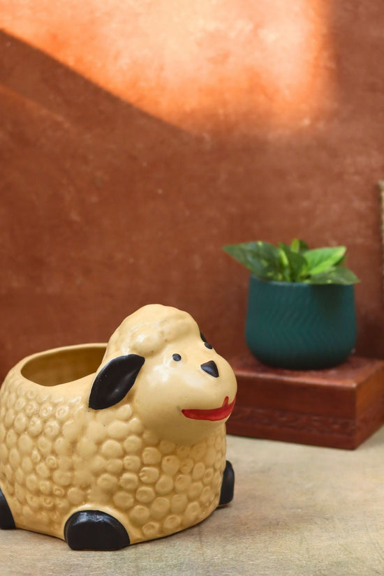 Set of 2 - Sheep & Essential Teal Planter combo made by ceramic