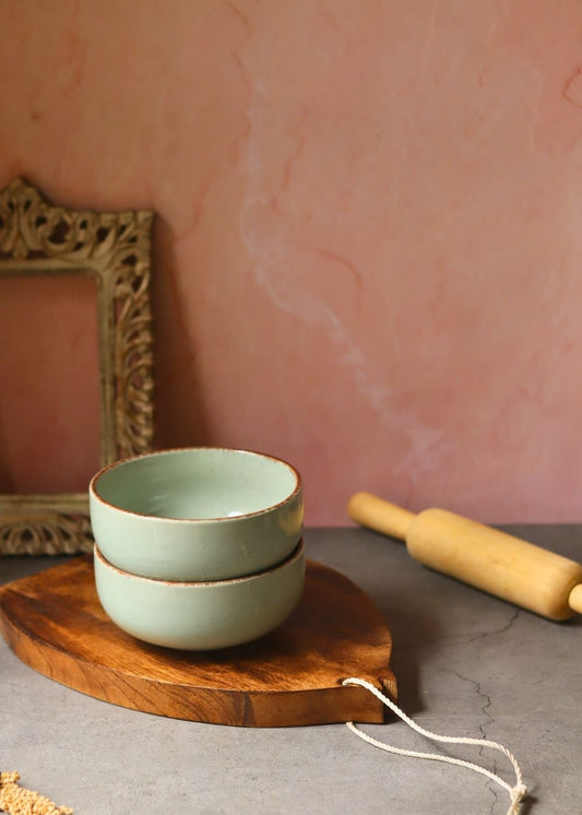 Mint Green Ceramic Bowl - Set of 2 made by ceramic