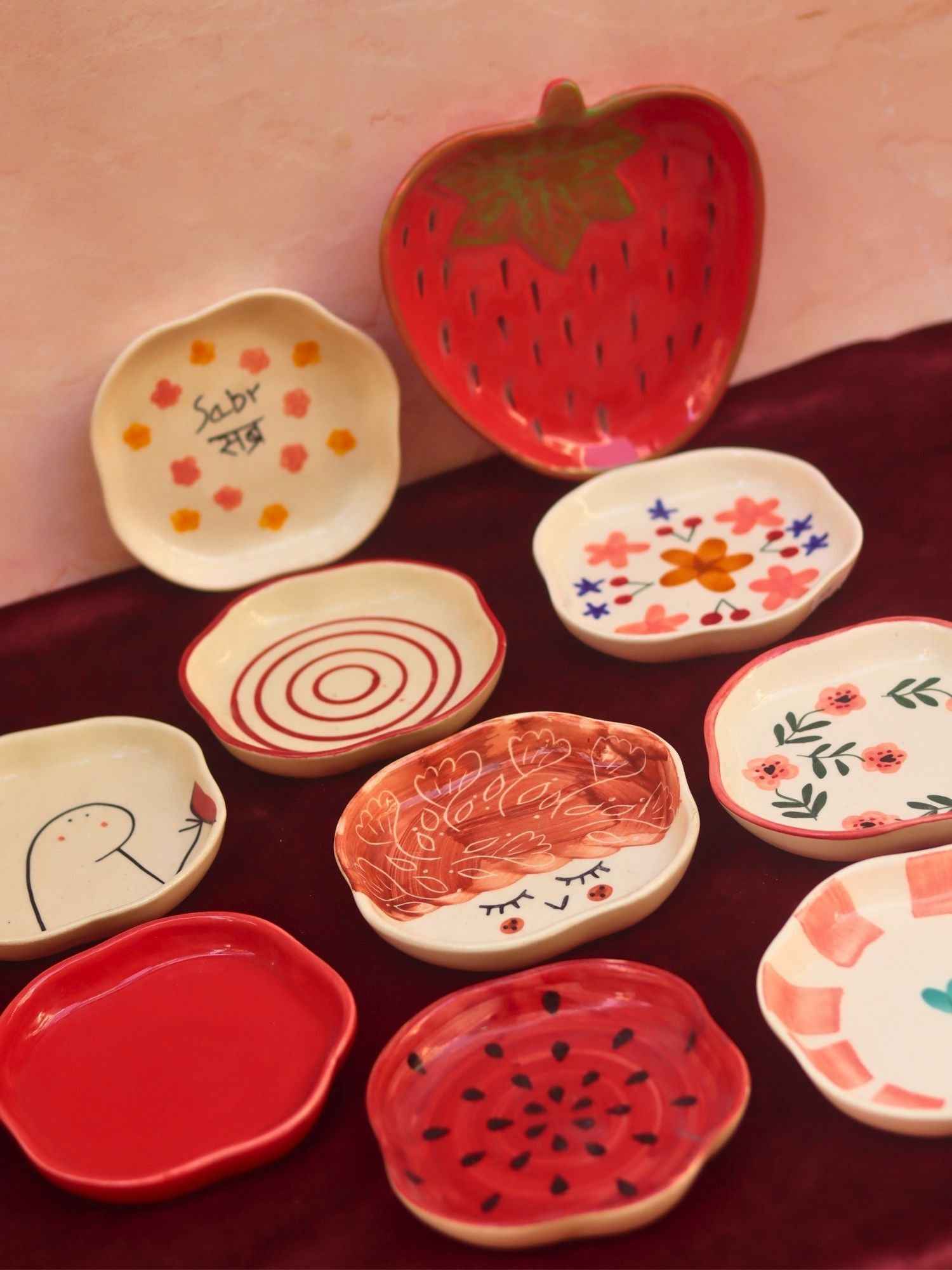 Set of 10 Cozy Hearts dessert plates combo (for the price of 7)