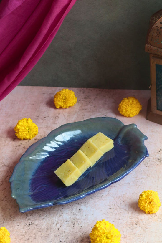 Handmade Royal Blue Betel Leaf Platter