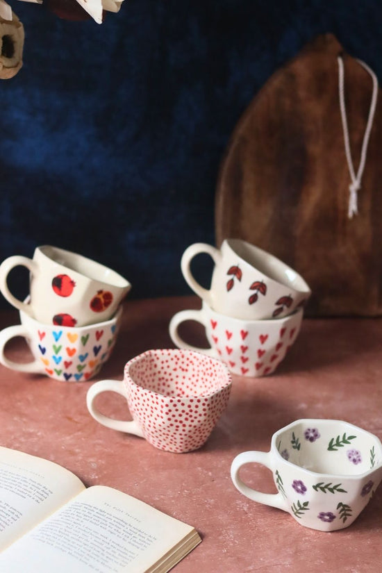 Set of 6 Morning Mates Mugs (for the price of 5) handmade in india