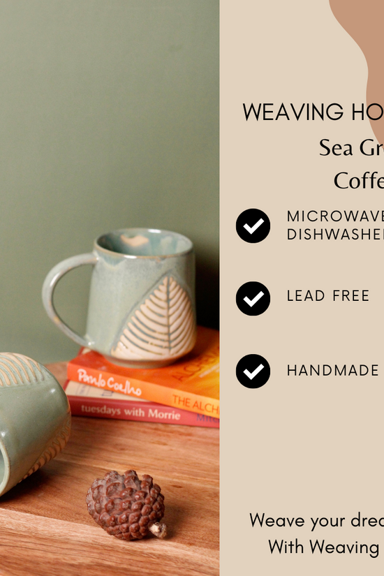Sea green leaf coffee mug specification