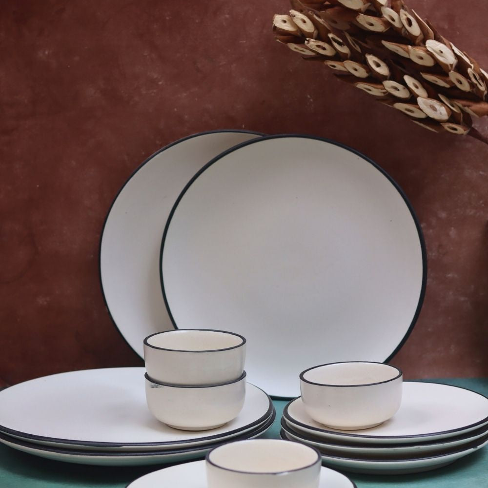 handmade Set of 12 - Basic White Dinner set