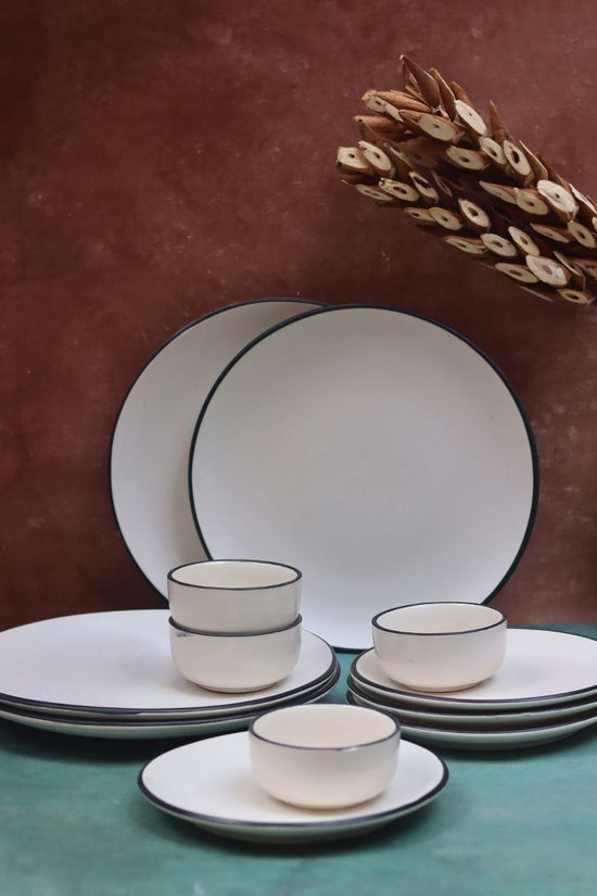 handmade Set of 12 - Basic White Dinner set