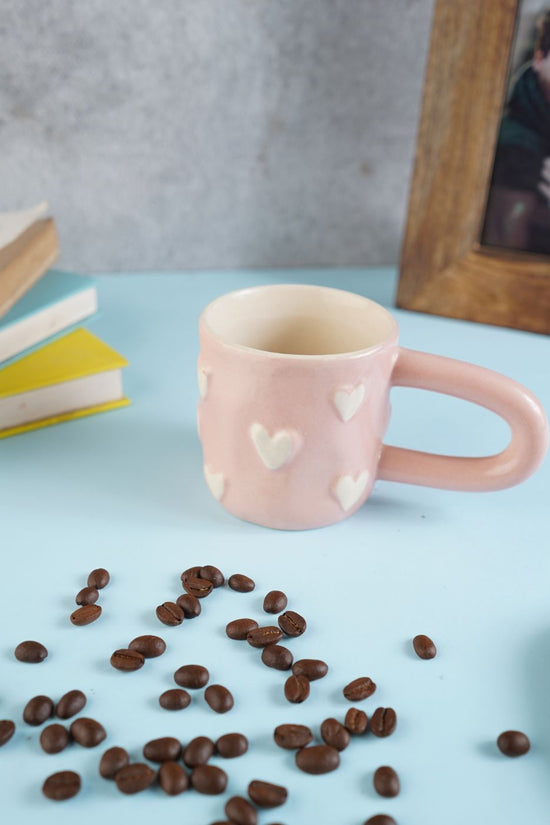 Handmade Pastel Pink Heart Mug
