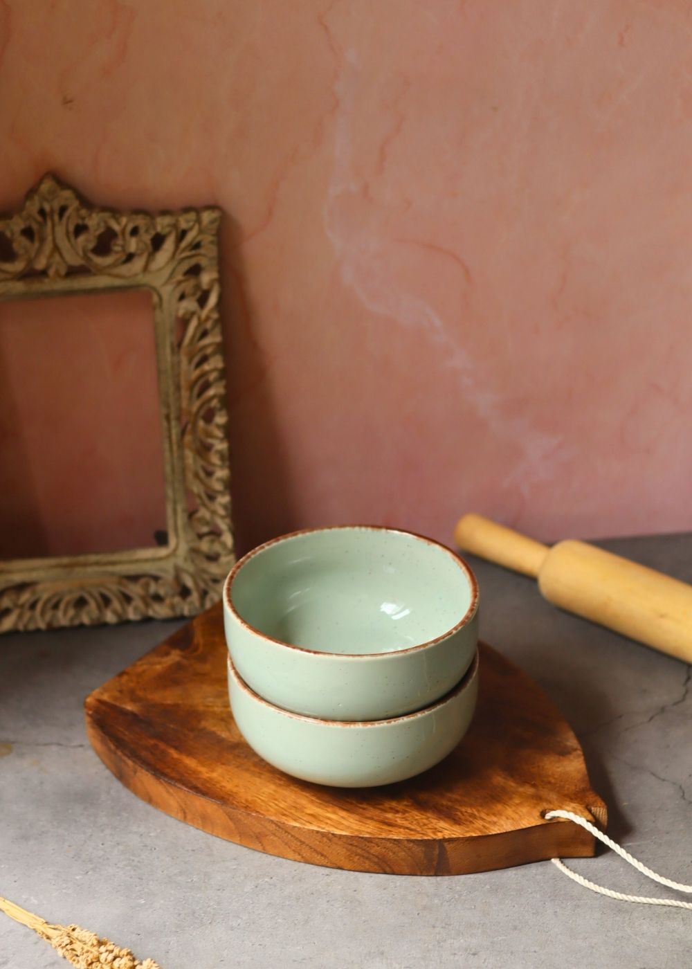 Mint Green Ceramic Bowl - Set of 2 with premium quality material