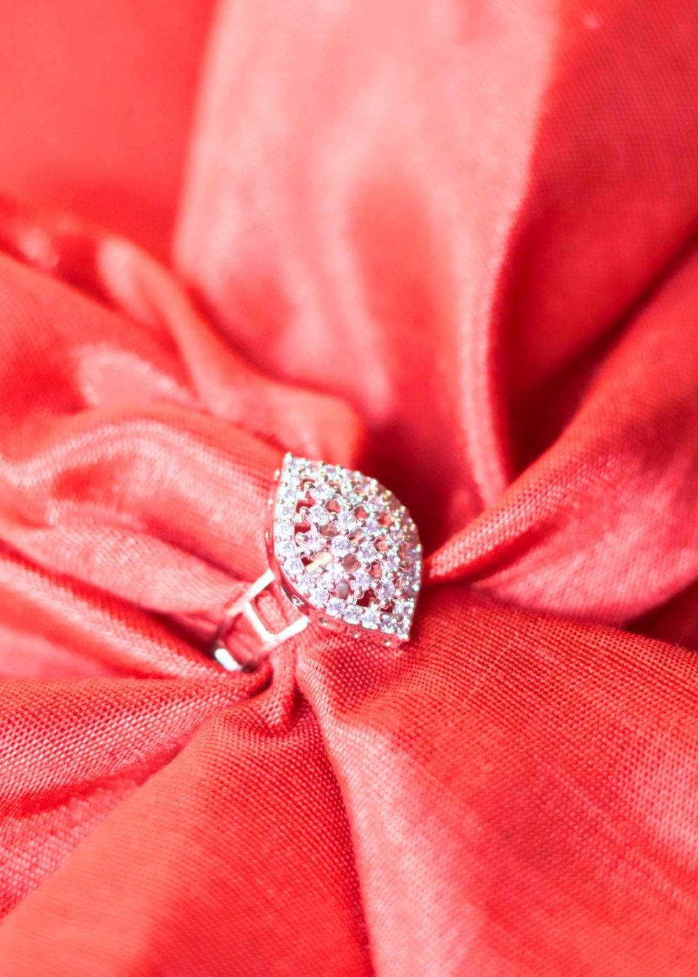 Stylish White AD Adjustable Ring with premium quality material