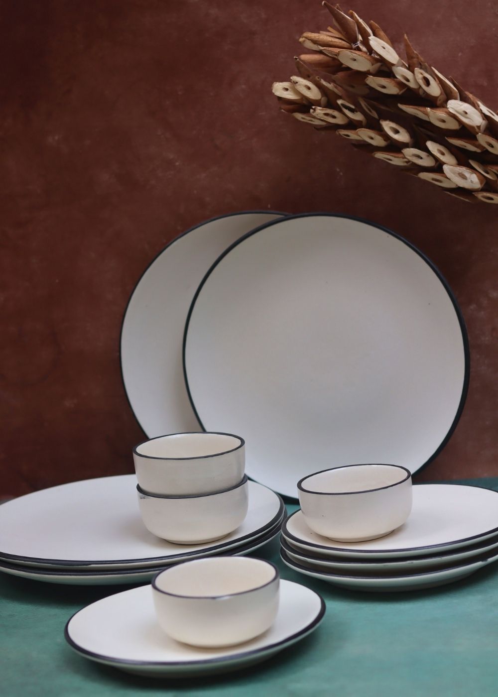 Set of 12 - Basic White Dinner set made by ceramic