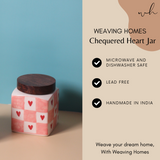 Chequered heart jar specifications