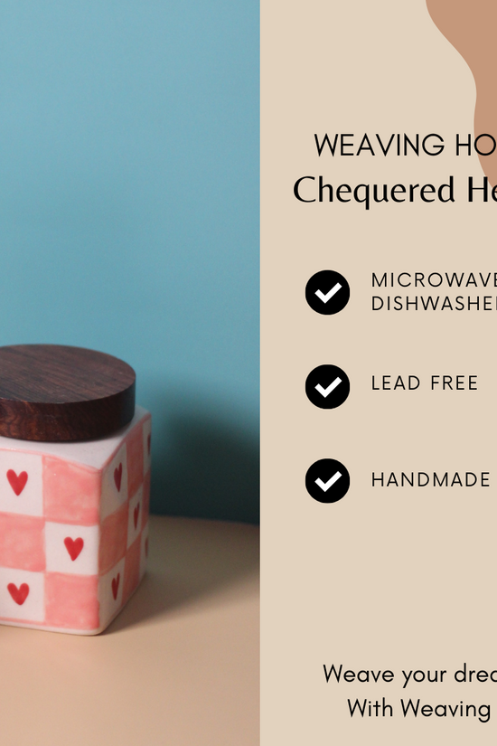 Chequered heart jar specifications