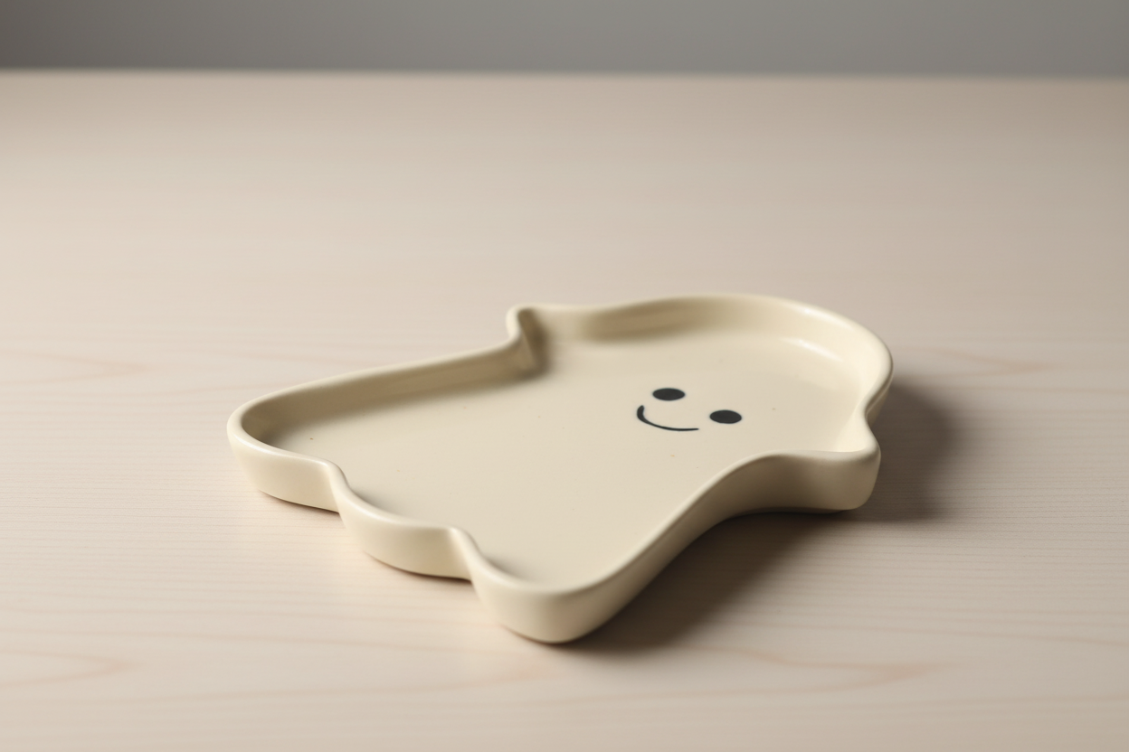 Spooky Ghost Handmade Dessert Plate