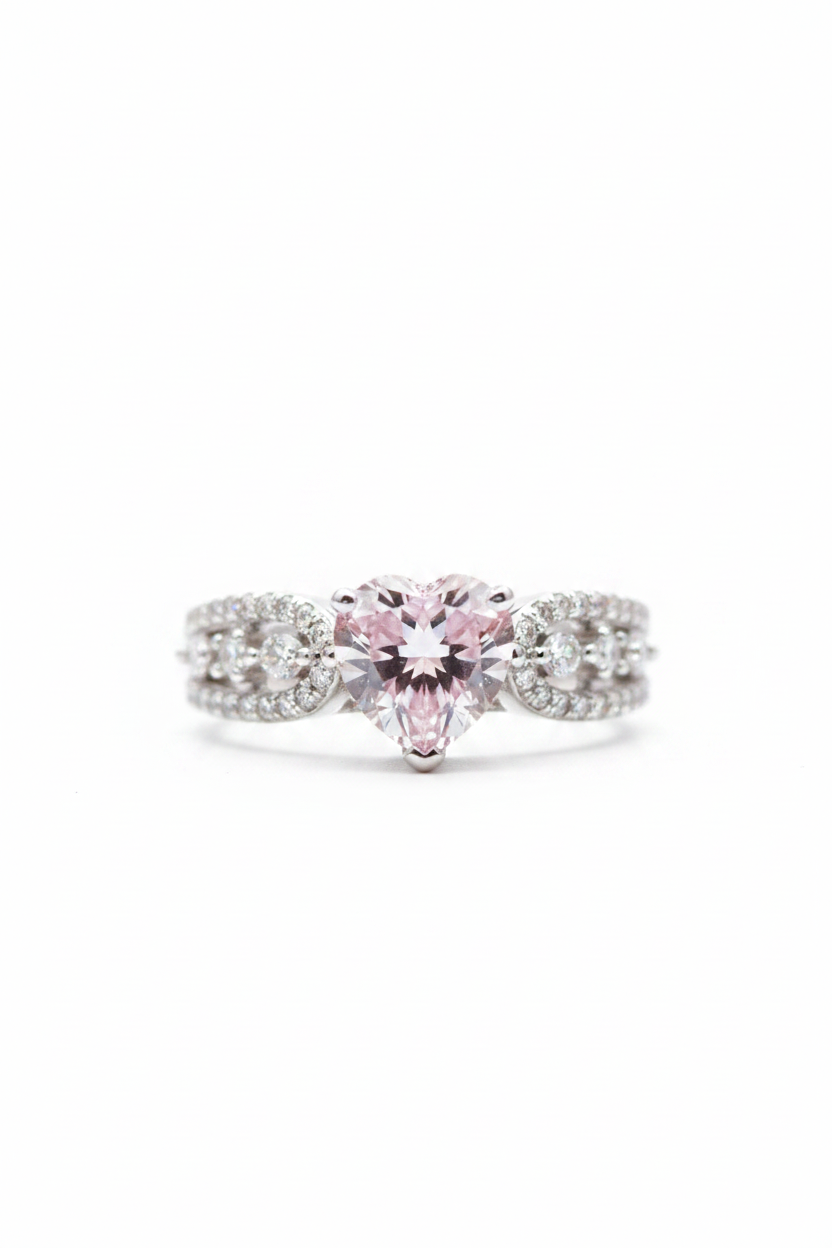 Dreamy White Solitare American Diamond Adjustable Ring