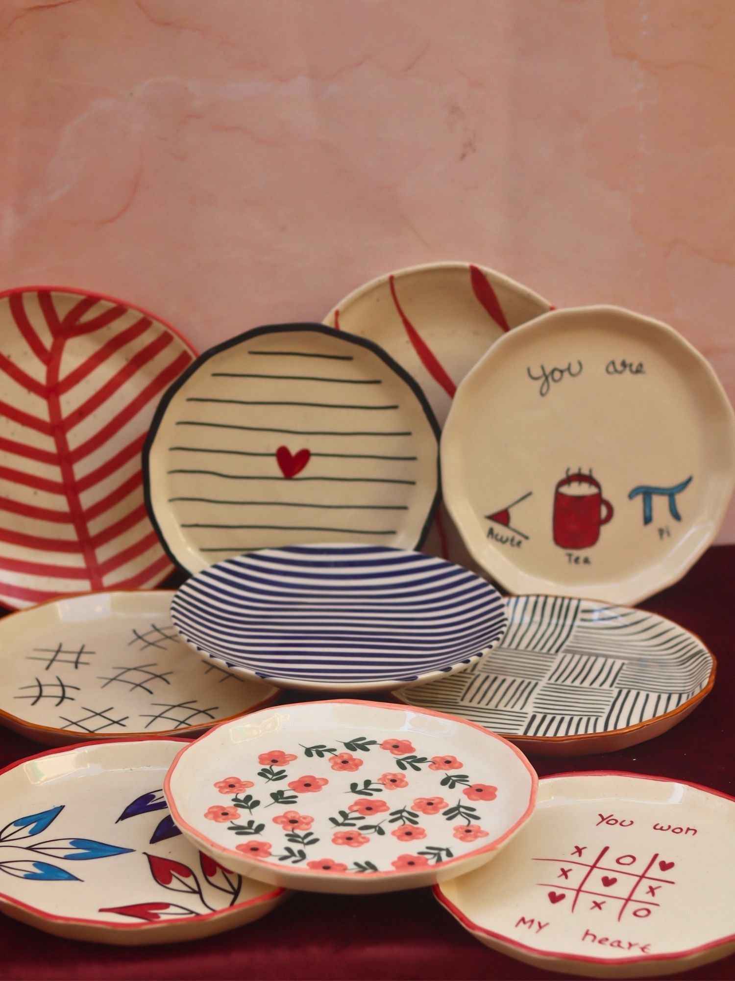 Set of 10 Berry Love Snack plates combo (for the price of 7)