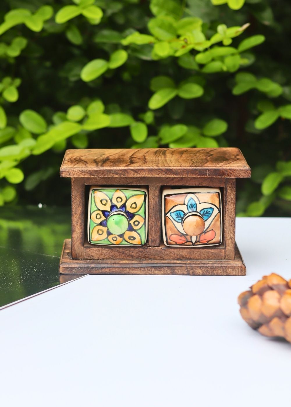 Wooden Decor Drawer – Peacock Vibe