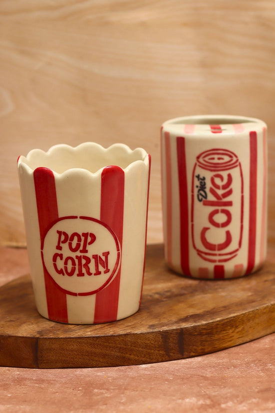 Set of 2 - Diet Coke & Popcorn Tub Combo handmade in India