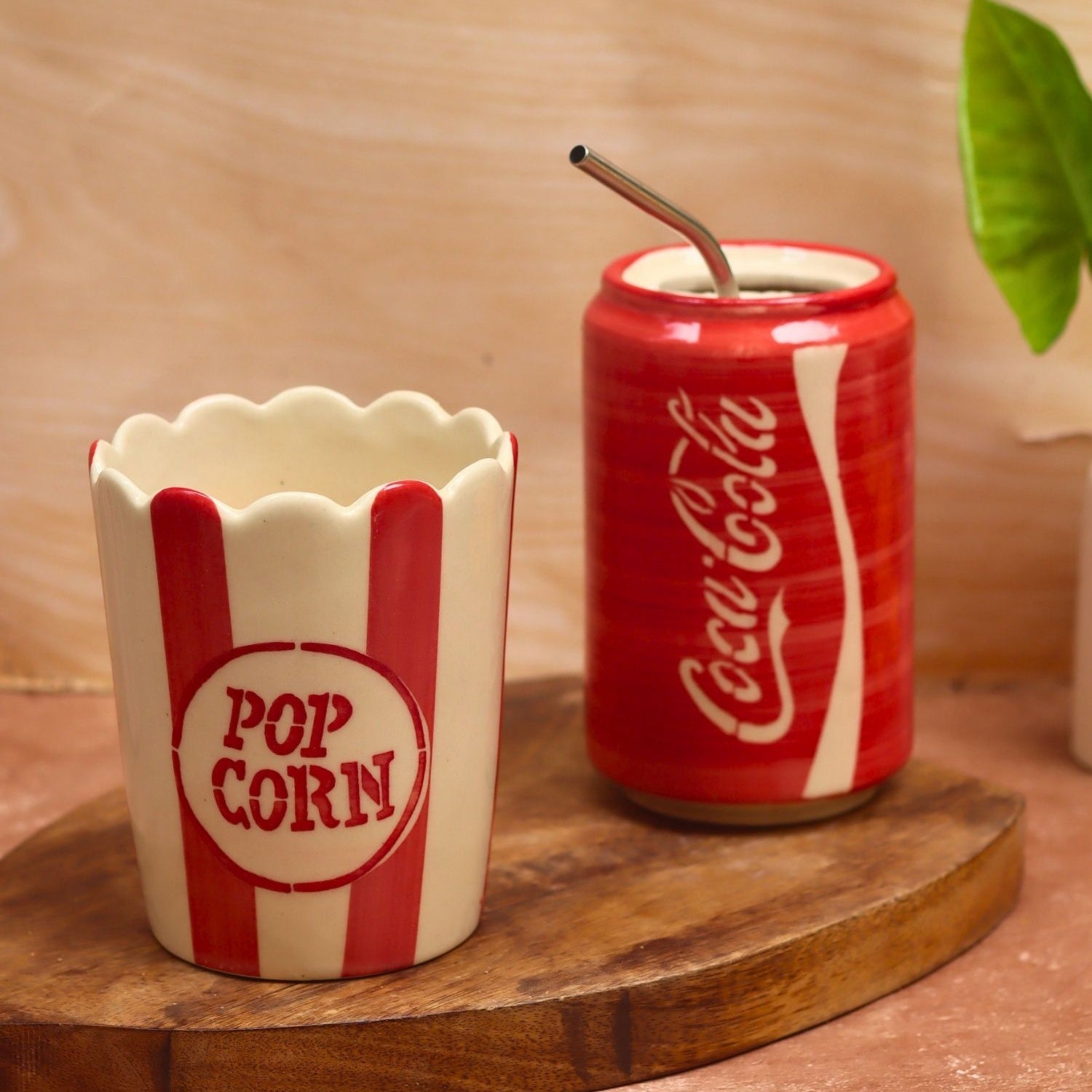handmade Set of 2 - Coca Cola Tumbler & Popcorn Tub combo