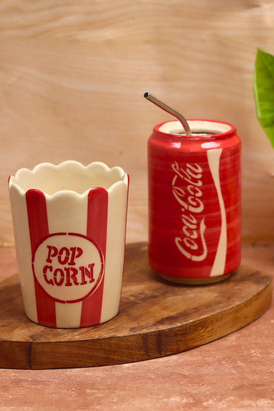 handmade Set of 2 - Coca Cola Tumbler & Popcorn Tub combo