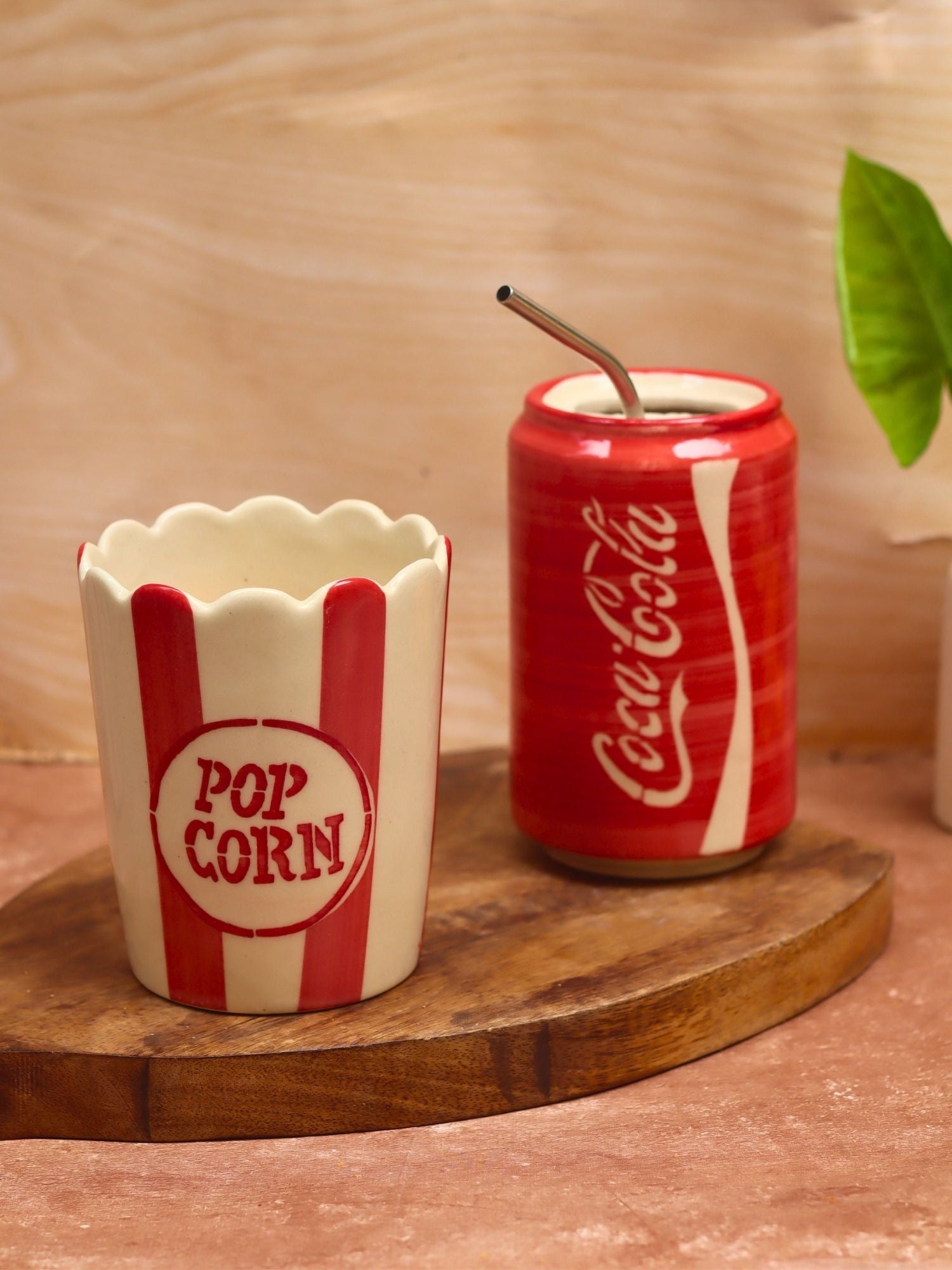 handmade Set of 2 - Coca Cola Tumbler & Popcorn Tub combo