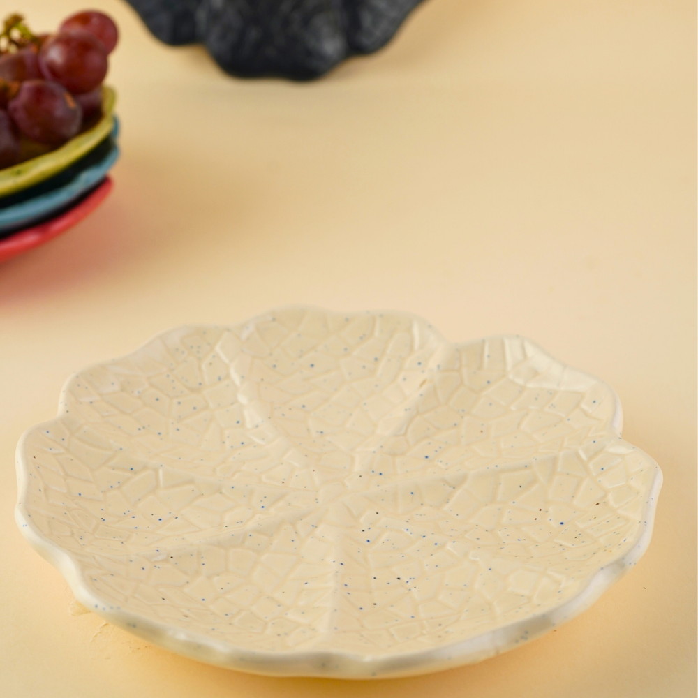 white cabbage snack plate made by ceramic 