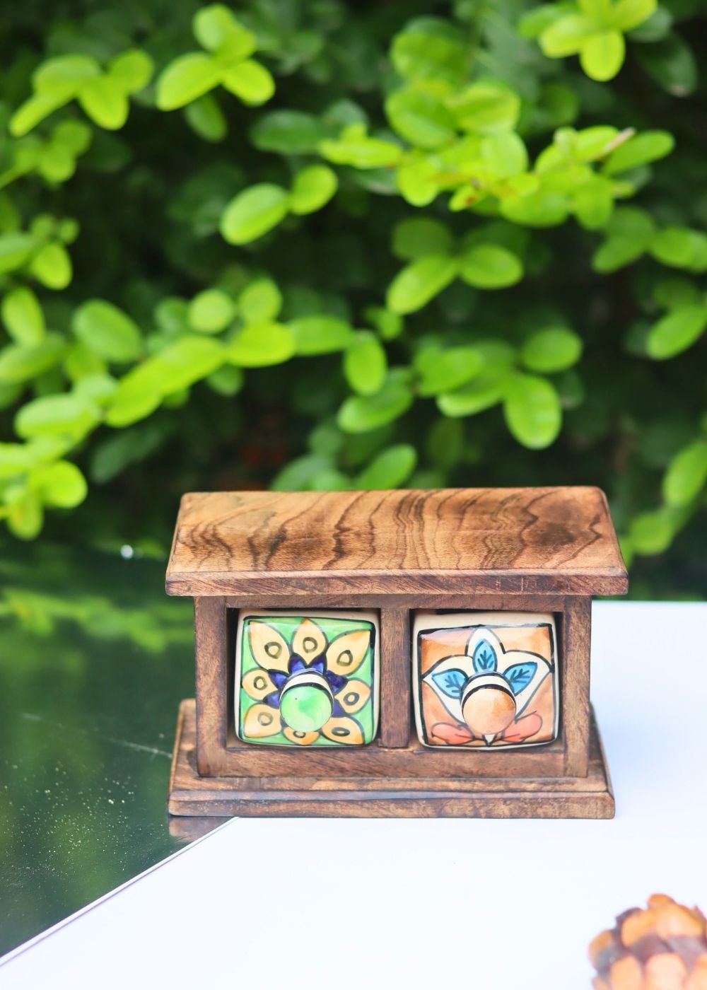 Wooden Decor Drawer – Peacock Vibe