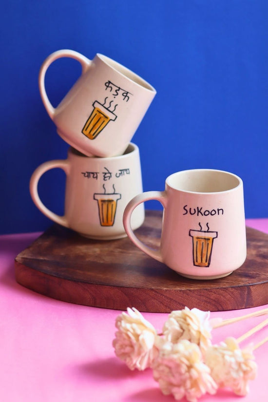 Set of 3 - The Chai Mugs (The chai lover Edit) handmade in India
