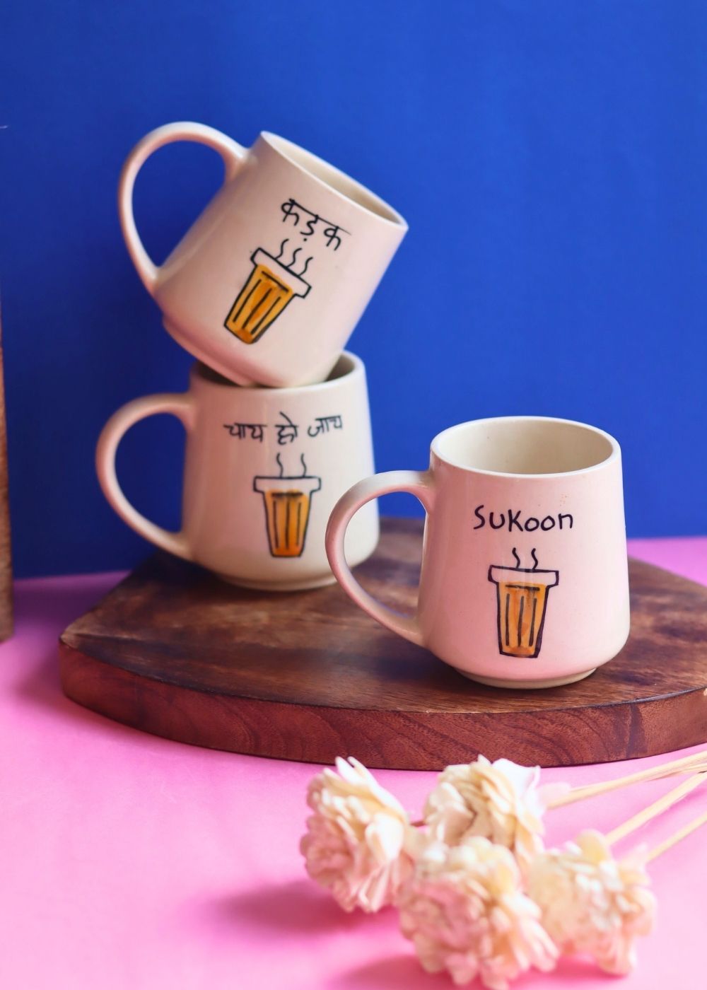 Set of 3 - The Chai Mugs (The chai lover Edit) handmade in India