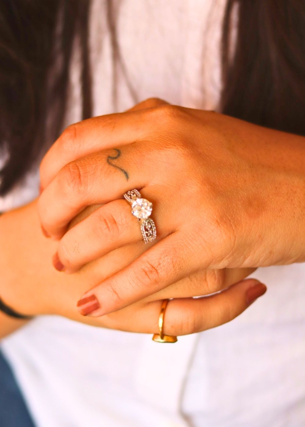 Anti Tarnish Dreamy White Solitare American Diamond Adjustable Ring