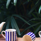 Handmade ceramic tea cups blue & white