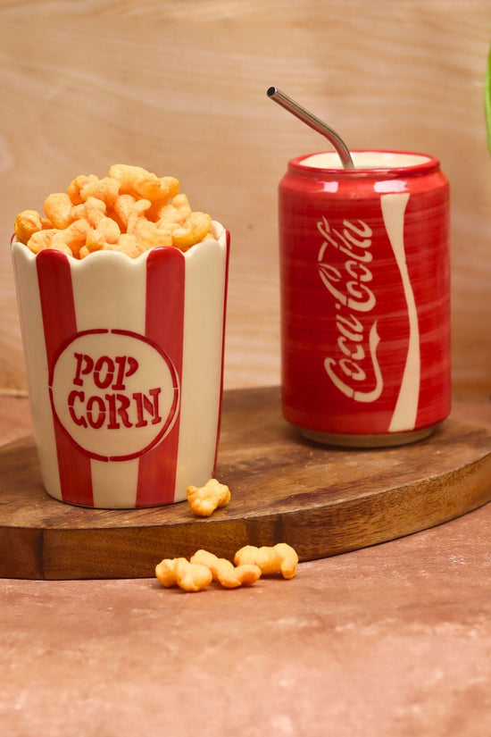 Set of 2 - Coca Cola Tumbler & Popcorn Tub combo made by ceramic