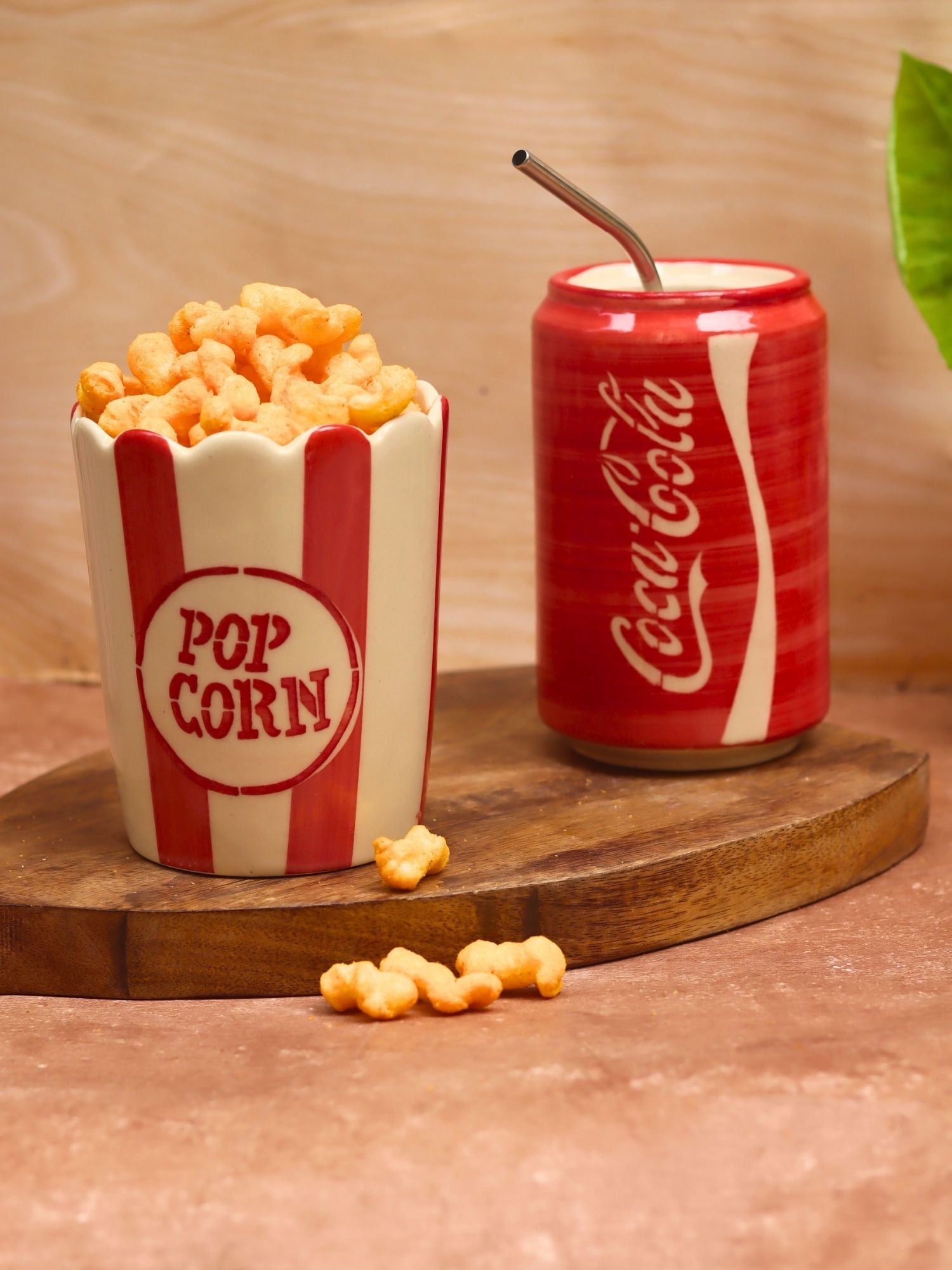 Set of 2 - Coca Cola Tumbler & Popcorn Tub combo made by ceramic