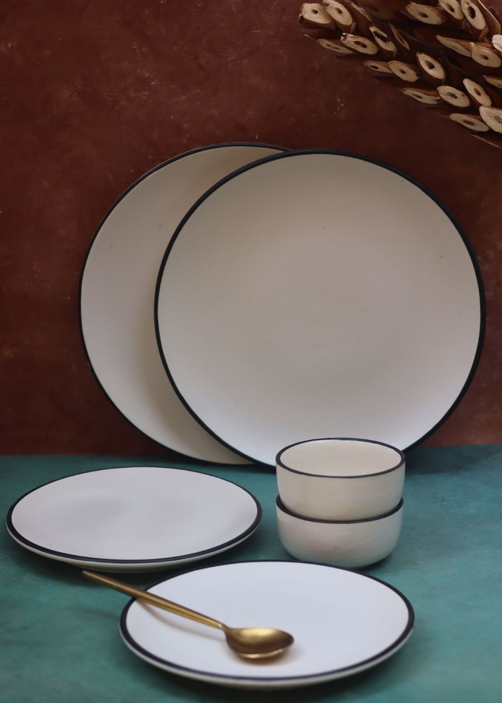 Set of 6 - Basic White Dinner Set made by ceramic