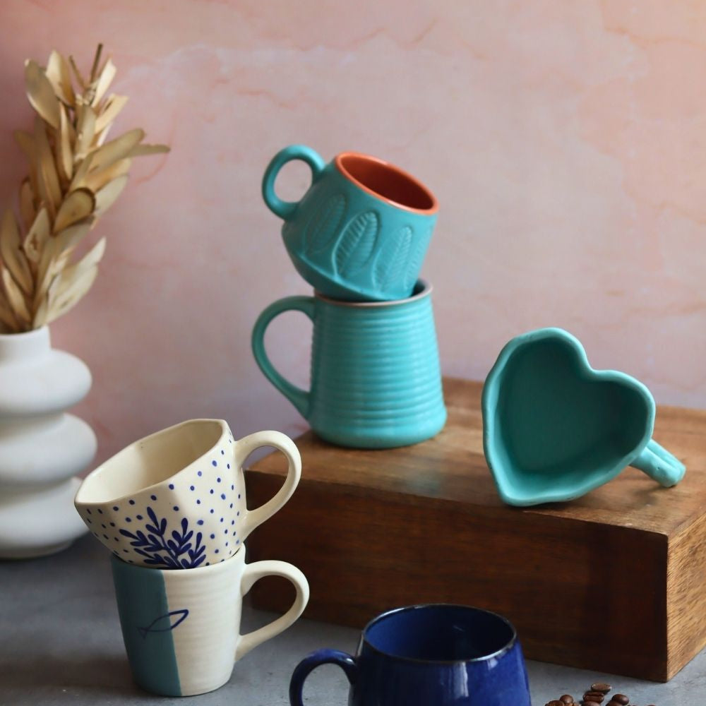 handmade Set of 6 Cloudy Sky Mugs (for the price of 5)
