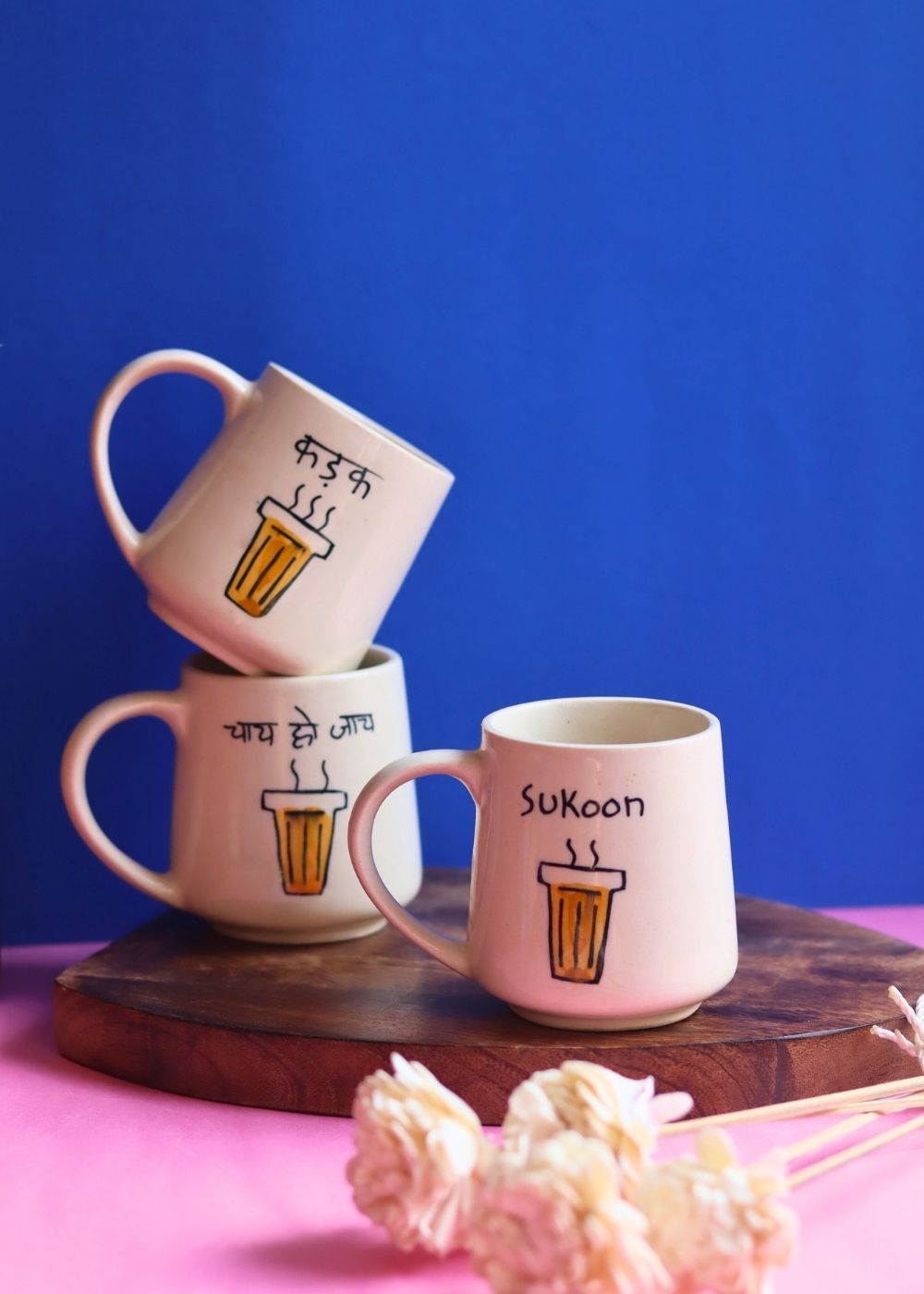 Handmade Set of 3 - The Chai Mugs (The chai lover Edit)