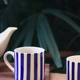 Ceramic white and blue tea cup